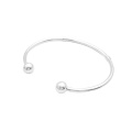 Sterling Silver Ball Ends Cuff Bracelet Mother Gift